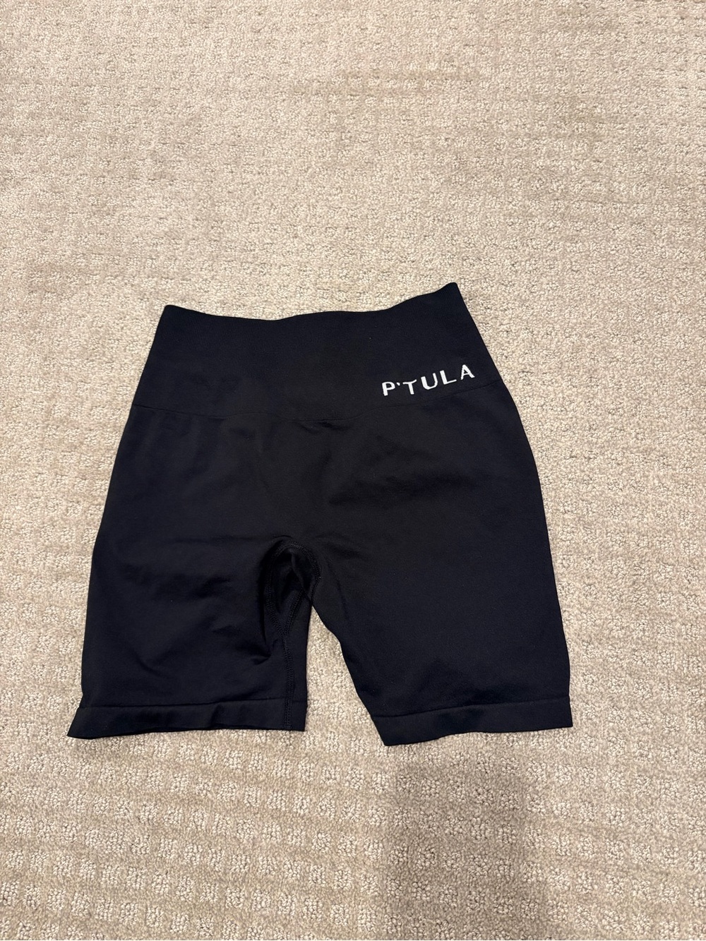P'tula Black Active Bike Shorts with Subtle Logo